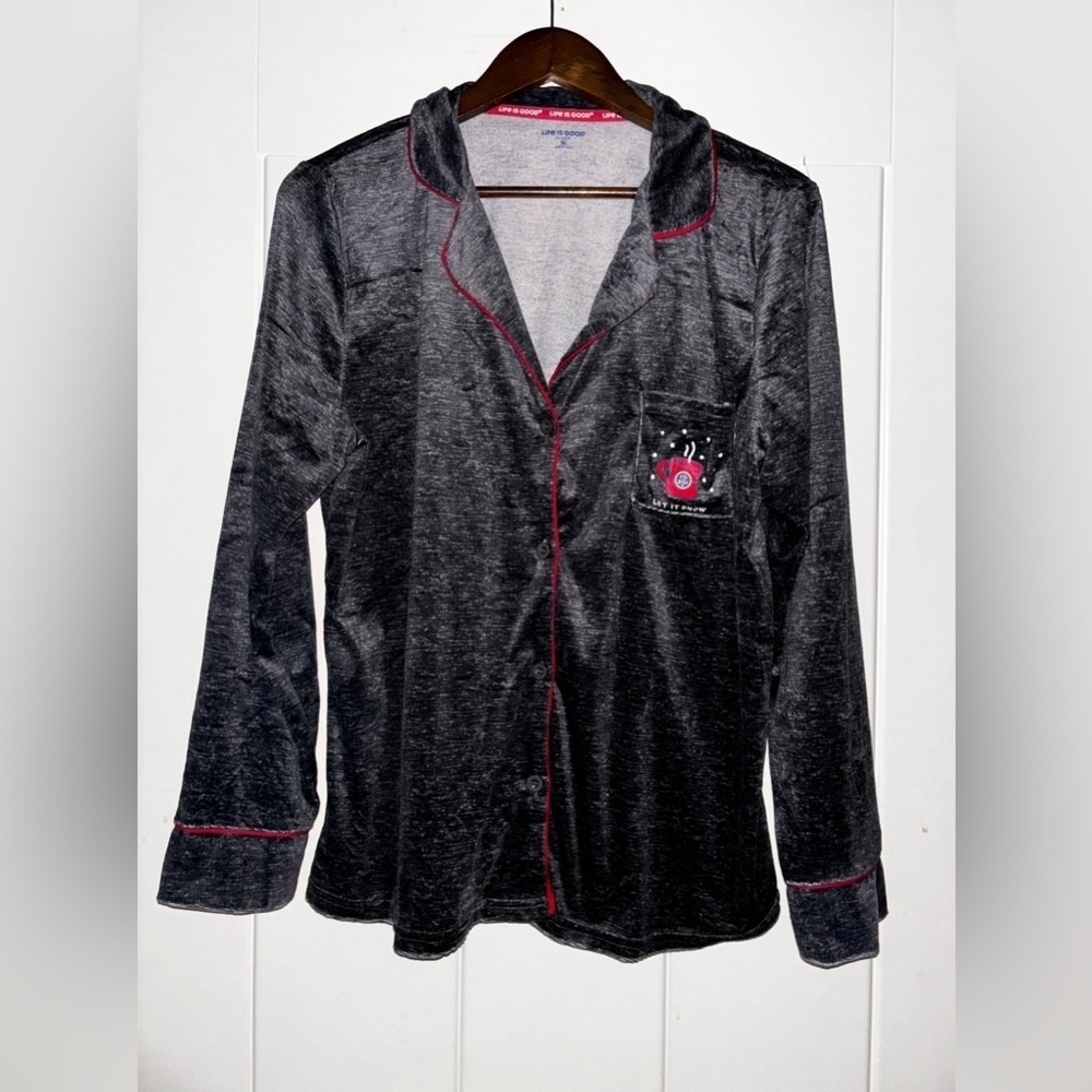Life Is Good Sleepshirt Women XL Lounger Soft Cozy Velvet Relax Fit Nighttime
